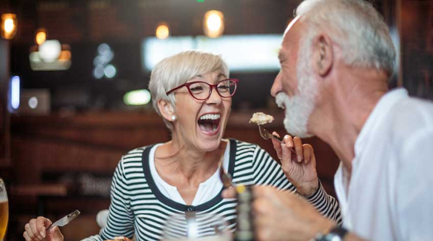 Couple eating