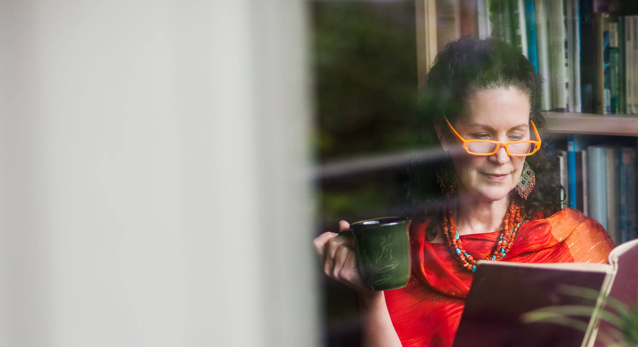 Woman reading book